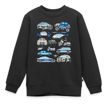 Polizeiautos Polizei Fahrzeuge für Kinder - Kinder Premium Organic Sweatshirt - Schwarz - Vorne - AI Model Kid Female (0cm)