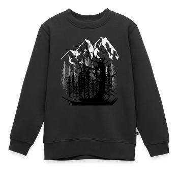 Nature nature montagne gibier forêt environnement protection de la nature - Sweat Premium enfant bio - noir - Devant - AI Model Kid Female (0cm)