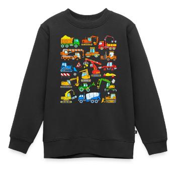 Baufahrzeug Design Baustellenfahrzeuge - Kinder Premium Organic Sweatshirt - Schwarz - Vorne - AI Model Kid Female (0cm)