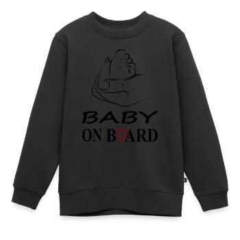 baby on board Babyfüße Babybauch Mutter Geschenk - Kinder Premium Organic Sweatshirt - Schwarz - Vorne - AI Model Kid Female (0cm)