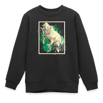 Seekuh - Kinder Premium Organic Sweatshirt - Schwarz - Vorne - AI Model Kid Female (0cm)