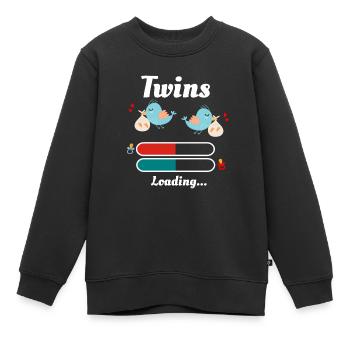 Zwillinge - Kinder Premium Organic Sweatshirt - Schwarz - Vorne - AI Model Kid Female (0cm)