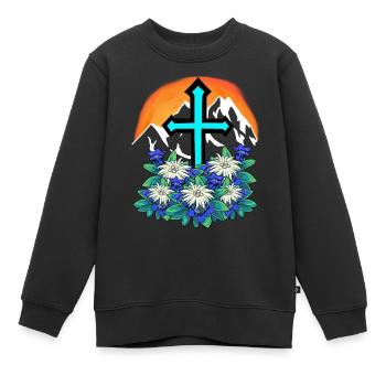 Alpes Montagnes Montagnes Pic Sports de montagne Rock Cross - Sweat Premium enfant bio - noir - Devant - AI Model Kid Female (0cm)
