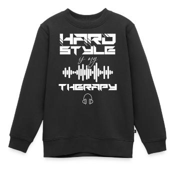 Hardstyle Techno Musik Hard Style DJ - Kinder Premium Organic Sweatshirt - Schwarz - Vorne - AI Model Kid Female (0cm)