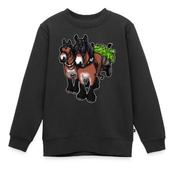 Carrosse Course chevaux Sang froid Cadeau Drôle - Sweat Premium enfant bio - noir - Devant - AI Model Kid Female (0cm)