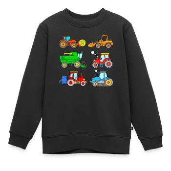 Traktor Trecker - Kinder Premium Organic Sweatshirt - Schwarz - Vorne - AI Model Kid Female (0cm)