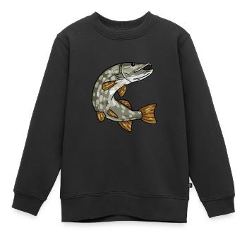 Hecht - Kinder Premium Organic Sweatshirt - Schwarz - Vorne - AI Model Kid Female (0cm)