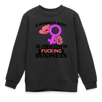 Feministin Feminismus Emanzipation Geschenk - Kinder Premium Organic Sweatshirt - Schwarz - Vorne - AI Model Kid Female (0cm)