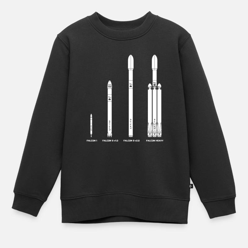 Falcon Rocket Evolution - Kids Premium Organic Sweatshirt - black