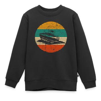Bateau bateau bateau bateau bateau - Sweat Premium enfant bio - noir - Devant - AI Model Kid Female (0cm)