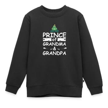 Prinz von Oma und Opa für Enkelsohn - Kinder Premium Organic Sweatshirt - Schwarz - Vorne - AI Model Kid Female (0cm)