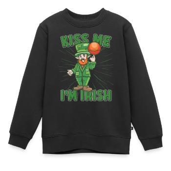 Kiss Me Im Irish Basketball Player Kiss me Im - Kinder Premium Organic Sweatshirt - Schwarz - Vorne - AI Model Kid Female (0cm)