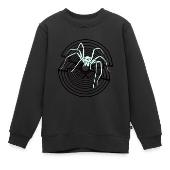Spinne Fantasy Spinnennetz Haustiere Kinder cool - Kinder Premium Organic Sweatshirt - Schwarz - Vorne - AI Model Kid Female (0cm)