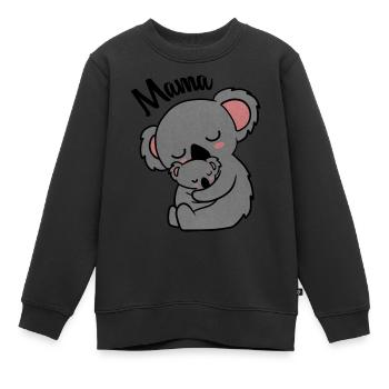 Süße Koala Bär Mama mit Cub - Kinder Premium Organic Sweatshirt - Schwarz - Vorne - AI Model Kid Female (0cm)