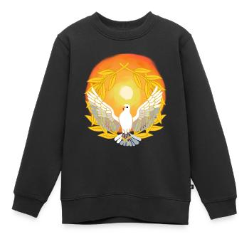 Sonnenlicht Taube Gott Jesus Frieden Schöpfung - Kinder Premium Organic Sweatshirt - Schwarz - Vorne - AI Model Kid Female (0cm)
