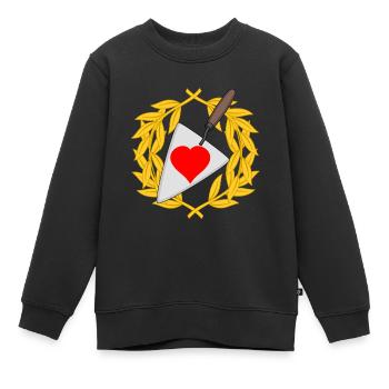 Maurerkelle Baustelle Hausbau Eigenheim Bauen Herz - Kinder Premium Organic Sweatshirt - Schwarz - Vorne - AI Model Kid Female (0cm)