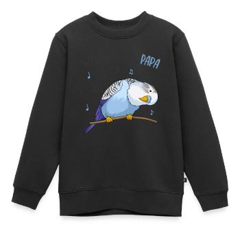 Wellensittich - Kinder Premium Organic Sweatshirt - Schwarz - Vorne - AI Model Kid Female (0cm)