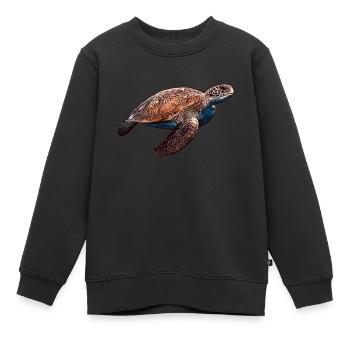 Tortue motif animal animal motif animal - Sweat Premium enfant bio - noir - Devant - AI Model Kid Female (0cm)