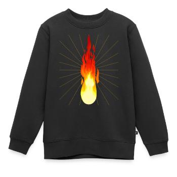 Fegefeuer Flamme Hitze Feuer feurig Heiß brennen - Kinder Premium Organic Sweatshirt - Schwarz - Vorne - AI Model Kid Female (0cm)