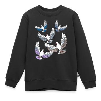 Friedenstauben Tauben Taube Züchter Zucht Vögel - Kinder Premium Organic Sweatshirt - Schwarz - Vorne - AI Model Kid Female (0cm)
