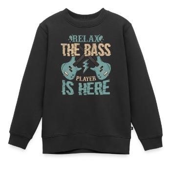 Basse guitare basse basse guitare - Sweat Premium enfant bio - noir - Devant - AI Model Kid Female (0cm)