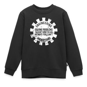 Engrenage Ingénieur Ingénieur Ingénieur Ingénieur - Sweat Premium enfant bio - noir - Devant - AI Model Kid Female (0cm)