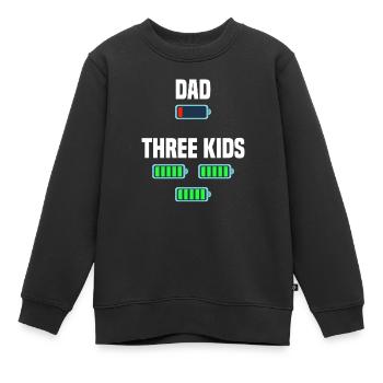 Dad und Drillinge - Kinder Premium Organic Sweatshirt - Schwarz - Vorne - AI Model Kid Female (0cm)