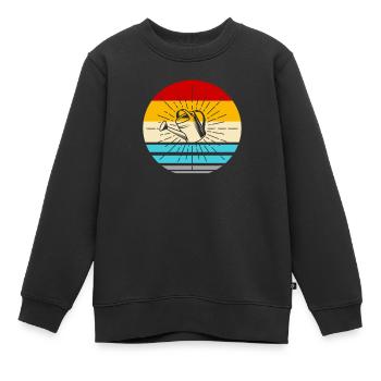 Jardin jardinier arrosoir - Sweat Premium enfant bio - noir - Devant - AI Model Kid Female (0cm)
