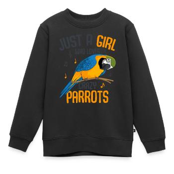 perroquet - Sweat Premium enfant bio - noir - Devant - AI Model Kid Female (0cm)