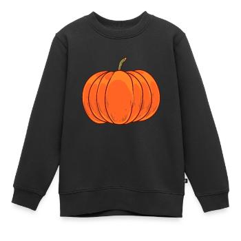 Kürbis Garten Herbst Gemüse Halloween Ernte - Kinder Premium Organic Sweatshirt - Schwarz - Vorne - AI Model Kid Female (0cm)