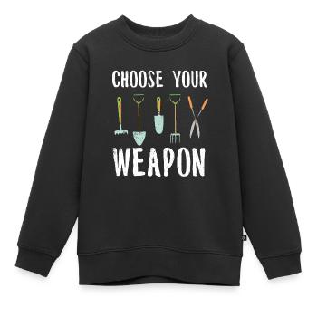 Jardin - Sweat Premium enfant bio - noir - Devant - AI Model Kid Female (0cm)