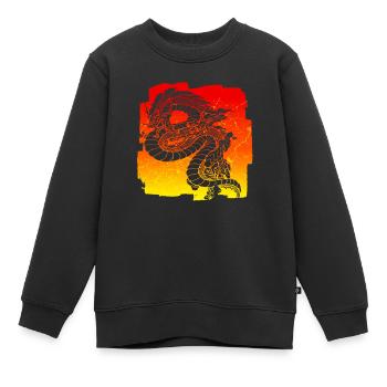 Drache - Kinder Premium Organic Sweatshirt - Schwarz - Vorne - AI Model Kid Female (0cm)