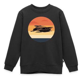 Bateau bateau bateau bateau bateau - Sweat Premium enfant bio - noir - Devant - AI Model Kid Female (0cm)