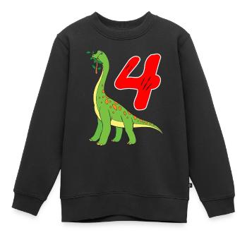 Dinosaurier 4. Geburtstag - Kinder Premium Organic Sweatshirt - Schwarz - Vorne - AI Model Kid Female (0cm)