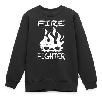 pompier pompier pompier pompier - Sweat Premium enfant bio - noir - Devant - AI Model Kid Female (0cm)