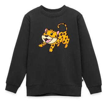 Jaguar - Sweat Premium enfant bio - noir - Devant - AI Model Kid Female (0cm)