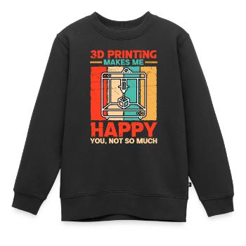 3d Print Printer 3d Printer Printing Gift - Kids Premium Organic Sweatshirt - black - Front - AI Model Kid Female (0cm)