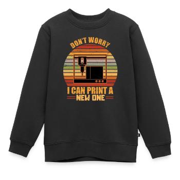 3d Print Printer 3d Printer Printing Gift - Kids Premium Organic Sweatshirt - black - Front - AI Model Kid Female (0cm)
