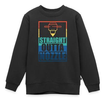 3d Print Printer 3d Printer Printing Gift - Kids Premium Organic Sweatshirt - black - Front - AI Model Kid Female (0cm)