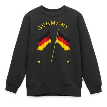 Deutschland Deutscher Deutsche Flagge Geschenkidee - Kinder Premium Organic Sweatshirt - Schwarz - Vorne - AI Model Kid Female (0cm)