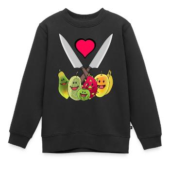 Küchenmesser Vegetarisch Früchte exotisch Obst - Kinder Premium Organic Sweatshirt - Schwarz - Vorne - AI Model Kid Female (0cm)