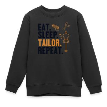 Manger Dormir Tailleur Répéter Tailleur Maître - Sweat Premium enfant bio - noir - Devant - AI Model Kid Female (0cm)