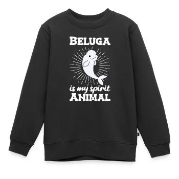 Béluga animaux mignons pour enfants bélugas - Sweat Premium enfant bio - noir - Devant - AI Model Kid Female (0cm)