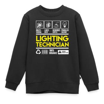 Licht Techniker - Kinder Premium Organic Sweatshirt - Schwarz - Vorne - AI Model Kid Female (0cm)