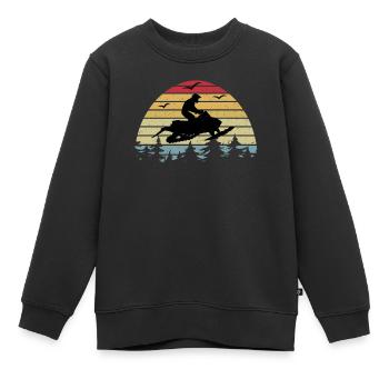 Schneemobil Wintersport Skidoo Motorschlitten - Kinder Premium Organic Sweatshirt - Schwarz - Vorne - AI Model Kid Female (0cm)