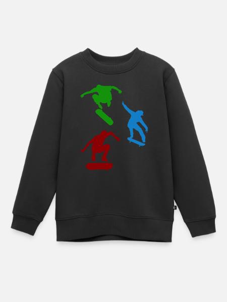 Skate skater - Sweat Premium enfant bio - noir