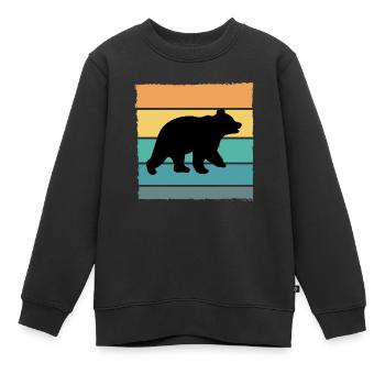 Bär Wildnis Braunbär - Kinder Premium Organic Sweatshirt - Schwarz - Vorne - AI Model Kid Female (0cm)