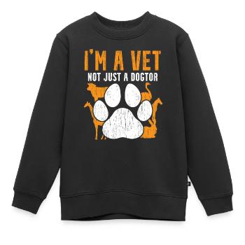 Je ne suis pas seulement dogtor. - Sweat Premium enfant bio - noir - Devant - AI Model Kid Female (0cm)