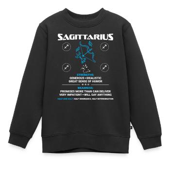 Sagittaire Astrologie - Sweat Premium enfant bio - noir - Devant - AI Model Kid Female (0cm)
