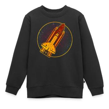 Navette spatiale fusée vaisseau spatial - Sweat Premium enfant bio - noir - Devant - AI Model Kid Female (0cm)